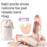 Girls & Womens Red & Pink Ballet Pointe Shoes | Satin Ballerina Ballet Shoes - Woodland Gatherer