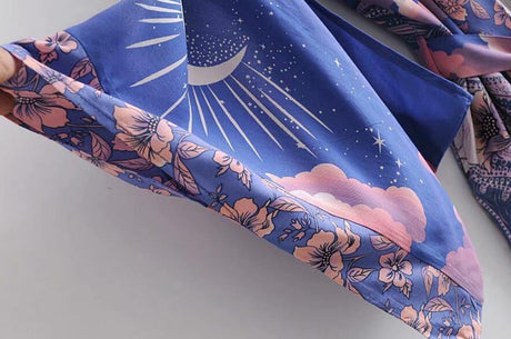 Crescent Moon & Pink Clouds | Kimono Jacket - Woodland Gatherer