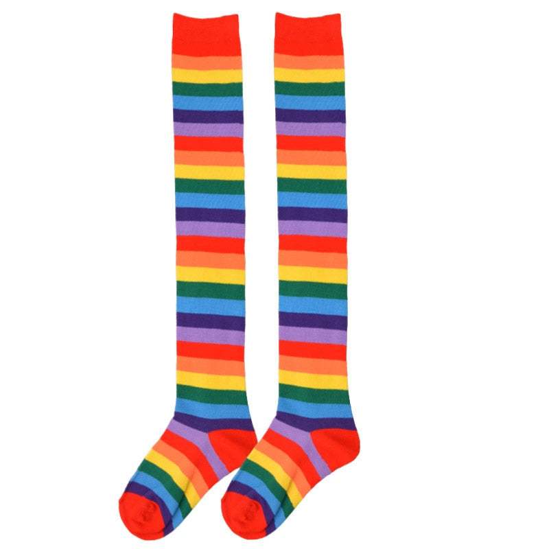 Rainbow Stripes Long Socks