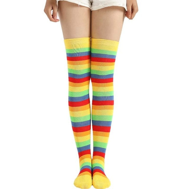 Rainbow Stripes Long Socks