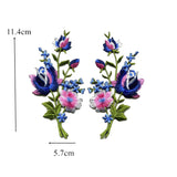 2PCS Flowers Embroidery Appliqués Patches Sew Iron On DIY Craft
