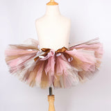 Fluffy Brown Deer Girl Tutu Skirt Christmas Costume Kids Reindeer Tulle Skirt 1-14 Years