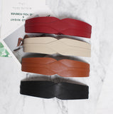 Faux Leather Elastic Back Waist Cinch Belt Four Colours
