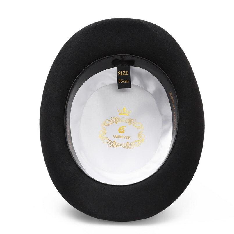 Black Top Hat 17cm 100% Wool Felt