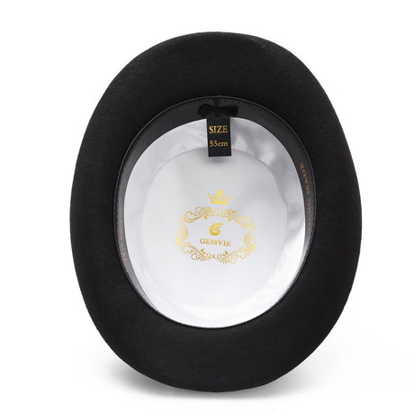 Black Top Hat 17cm 100% Wool Felt