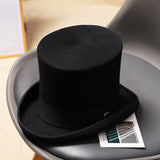 Black Top Hat 17cm 100% Wool Felt