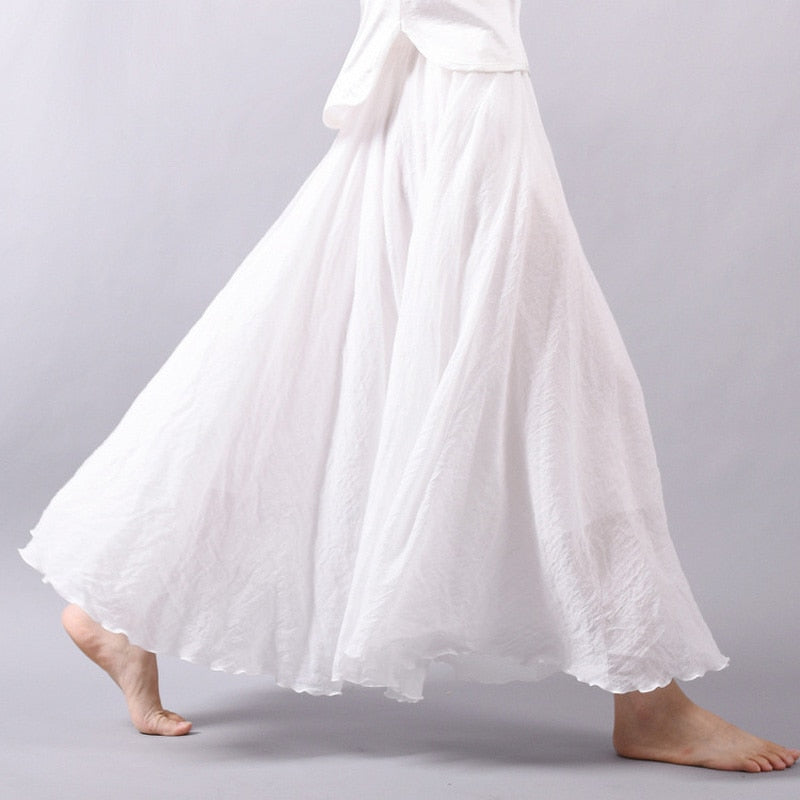 Linen Cotton Maxi Skirts 19 Colours