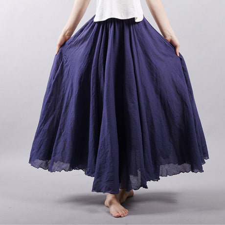 Linen Cotton Maxi Skirts 19 Colours