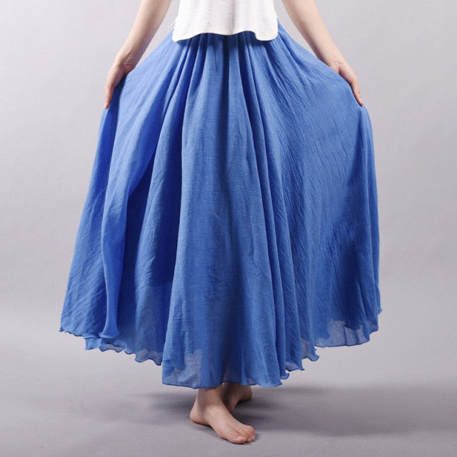 Linen Cotton Maxi Skirts 19 Colours