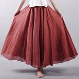 Linen Cotton Maxi Skirts 19 Colours
