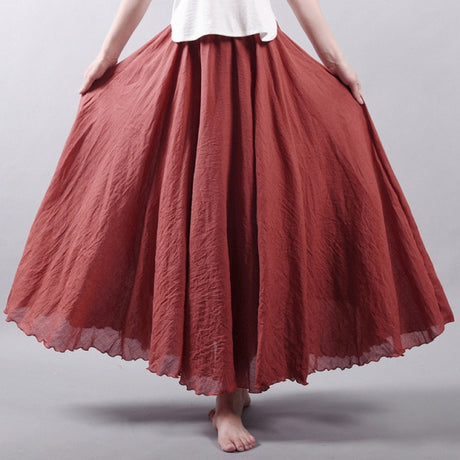 Linen Cotton Maxi Skirts 19 Colours
