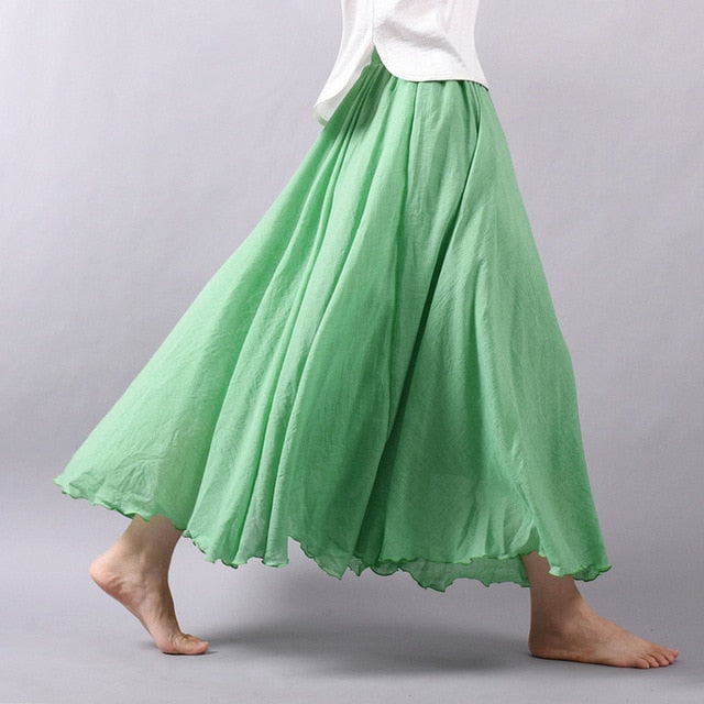 Linen Cotton Maxi Skirts 19 Colours