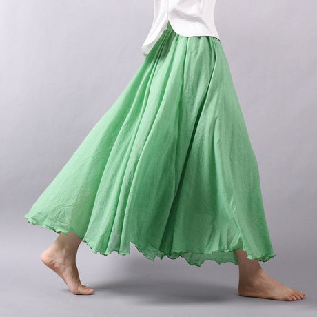 Linen Cotton Maxi Skirts 19 Colours