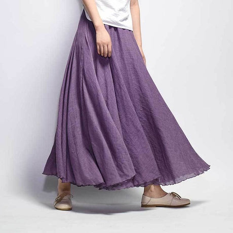 Linen Cotton Maxi Skirts 19 Colours