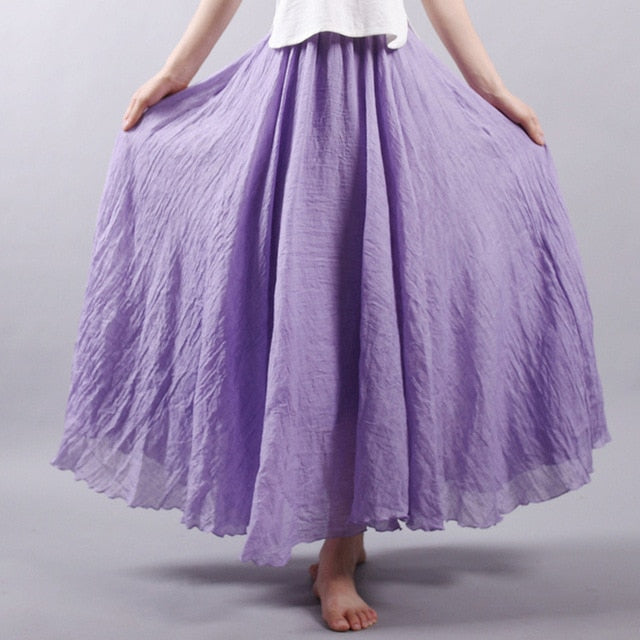 Linen Cotton Maxi Skirts 19 Colours