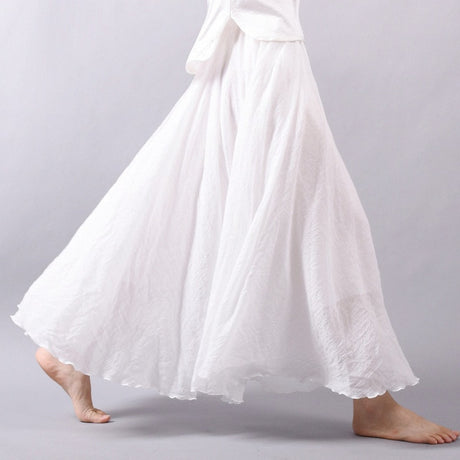 Linen Cotton Maxi Skirts 19 Colours