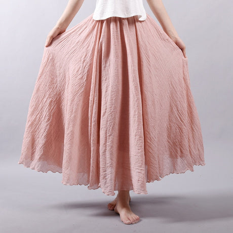 Linen Cotton Maxi Skirts 19 Colours