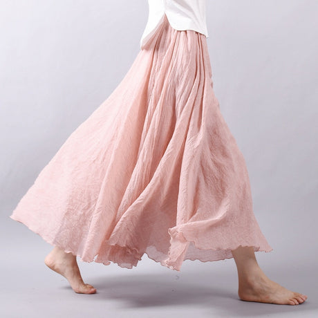 Linen Cotton Maxi Skirts 19 Colours