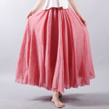 Linen Cotton Maxi Skirts 19 Colours