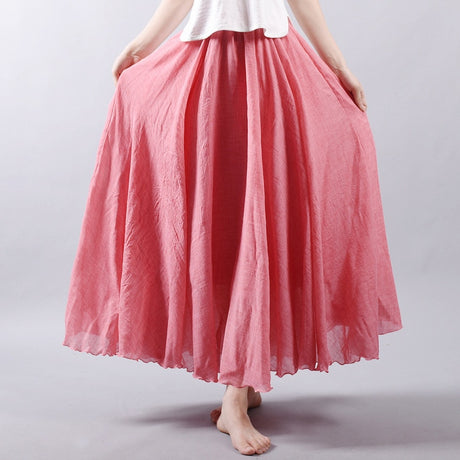Linen Cotton Maxi Skirts 19 Colours