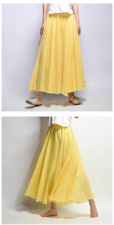 Linen Cotton Maxi Skirts 19 Colours