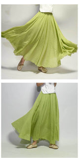 Linen Cotton Maxi Skirts 19 Colours