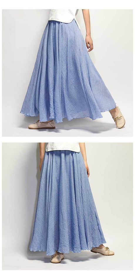 Linen Cotton Maxi Skirts 19 Colours