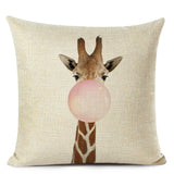 Bubblegum Animal Friends Linen Cushion Covers