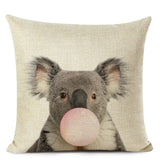 Bubblegum Animal Friends Linen Cushion Covers