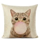 Bubblegum Animal Friends Linen Cushion Covers