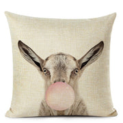 Bubblegum Animal Friends Linen Cushion Covers