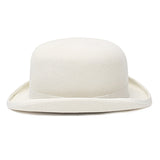 White Bowler Hat 100% Wool Felt