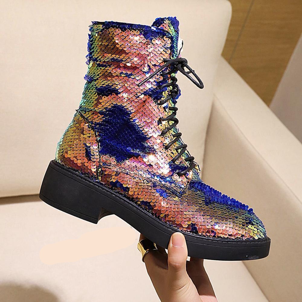 Sequin Martin Boots | Side Zip | Sizes 3-10.5 - Woodland Gatherer