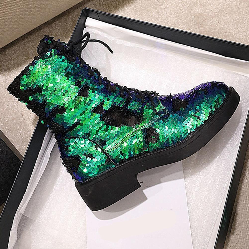 Sequin Martin Boots | Side Zip | Sizes 3-10.5 - Woodland Gatherer