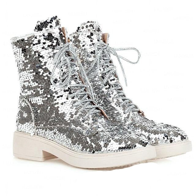Sequin Martin Boots | Side Zip | Sizes 3-10.5 - Woodland Gatherer