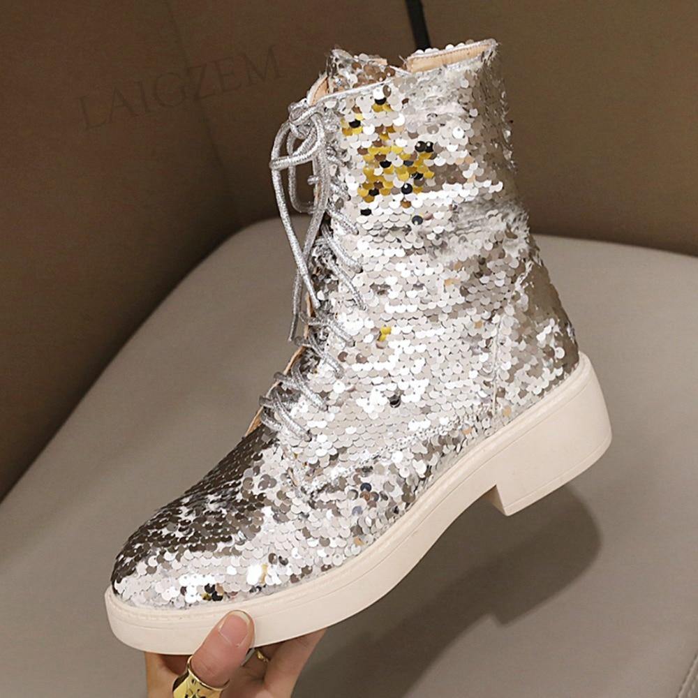 Sequin Martin Boots | Side Zip | Sizes 3-10.5 - Woodland Gatherer