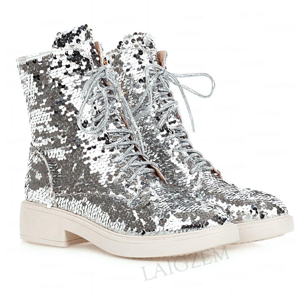 Sequin Martin Boots | Side Zip | Sizes 3-10.5 - Woodland Gatherer