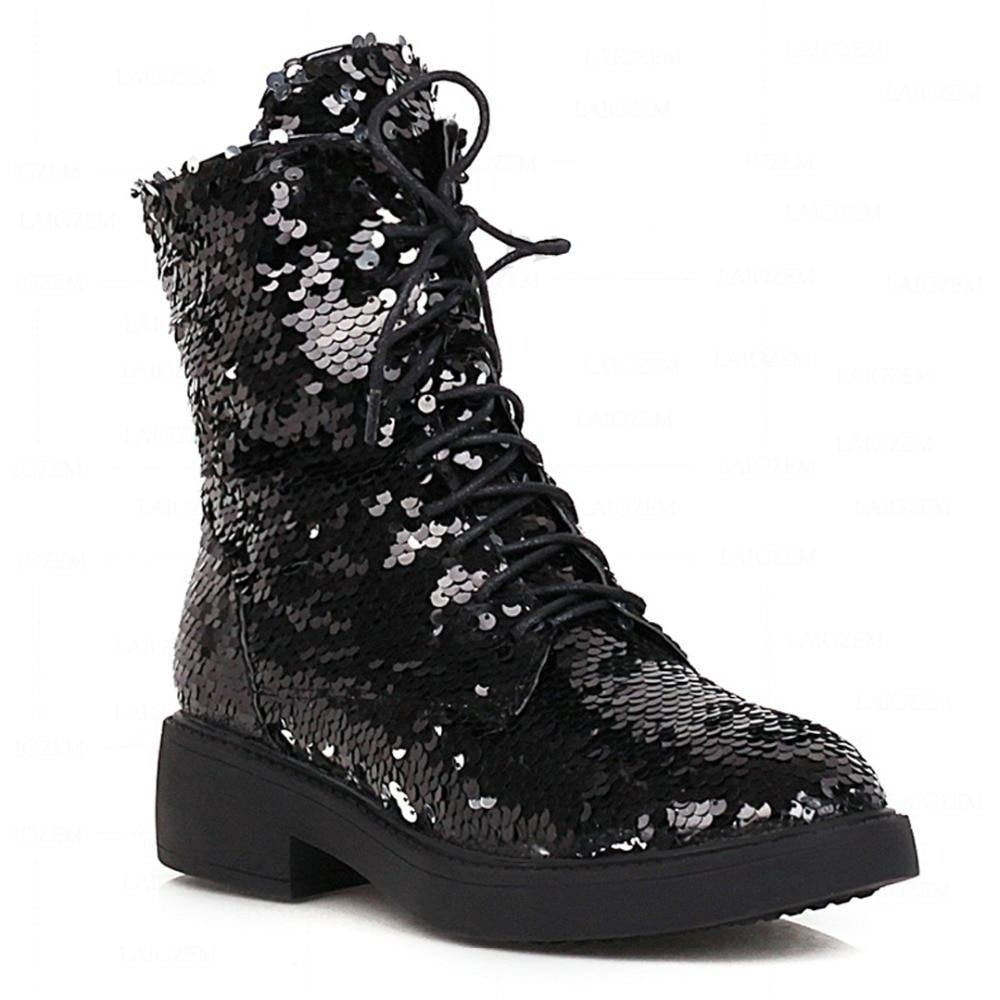 Sequin Martin Boots | Side Zip | Sizes 3-10.5 - Woodland Gatherer