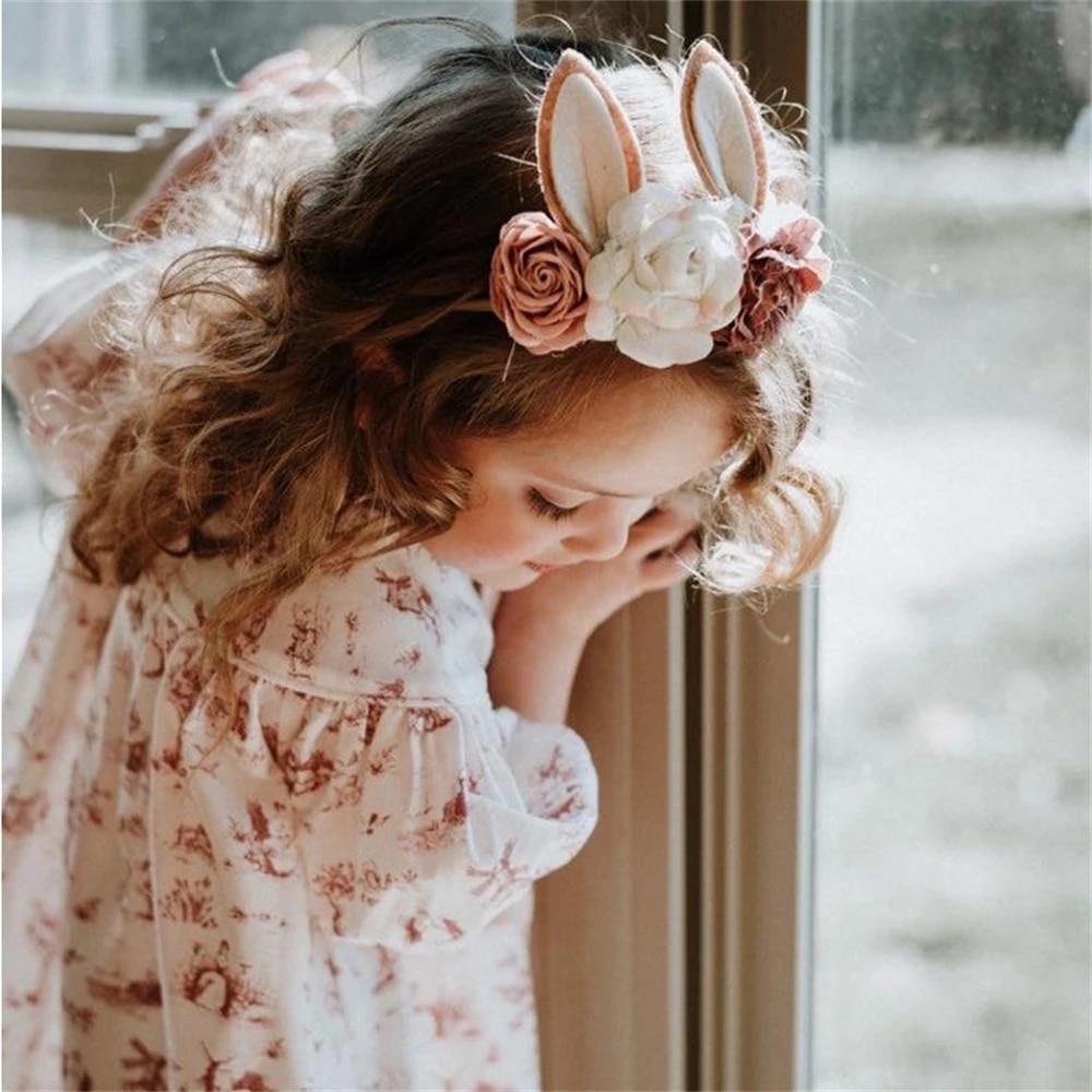 Lovely Little Girls Rabbit Ear Headbands | Woodland Gatherer Hair Accessories - Woodland Gatherer