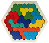 Wooden Hexagon Honeycomb Kids Puzzle Toy Colourful Shapes Educational Toys - Woodland Gatherer
