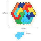 Wooden Hexagon Honeycomb Kids Puzzle Toy Colourful Shapes Educational Toys - Woodland Gatherer