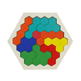 Wooden Hexagon Honeycomb Kids Puzzle Toy Colourful Shapes Educational Toys - Woodland Gatherer