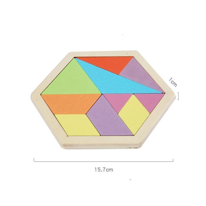 Wooden Hexagon Honeycomb Kids Puzzle Toy Colourful Shapes Educational Toys - Woodland Gatherer