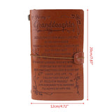 To My Grandson Granddaughter Engraved Faux Leather Journal Notebook