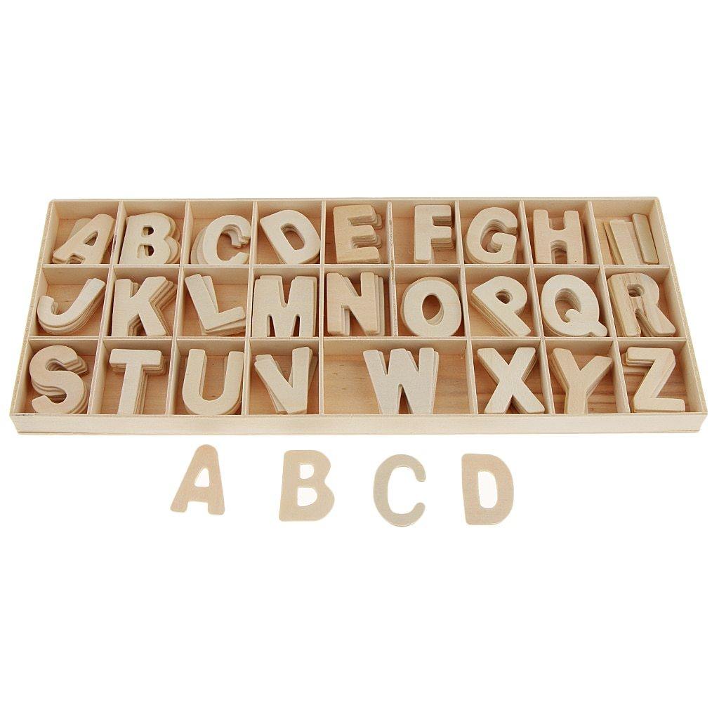 156pcs Wooden Letters Alphabet Wood Embellishments | Kids Educational Toys - Woodland Gatherer