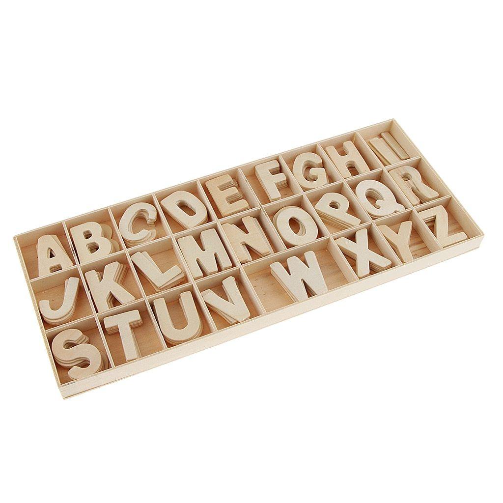 156pcs Wooden Letters Alphabet Wood Embellishments | Kids Educational Toys - Woodland Gatherer