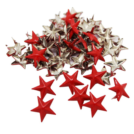 50Pcs Red Star Rivets Studs Punk Craft Decor