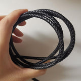 1 Meters Brown Handcrafted Round Braided Woven Genuine Leather Cords 3mm 4mm 5mm  DIY Bracelet Jewellery Making - Woodland Gatherer