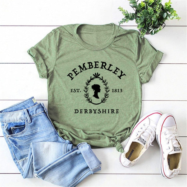 Jane Austen Pride and Prejudice T-Shirt Pemberley Book Lover Tees