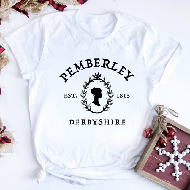 Jane Austen Pride and Prejudice T-Shirt Pemberley Book Lover Tees
